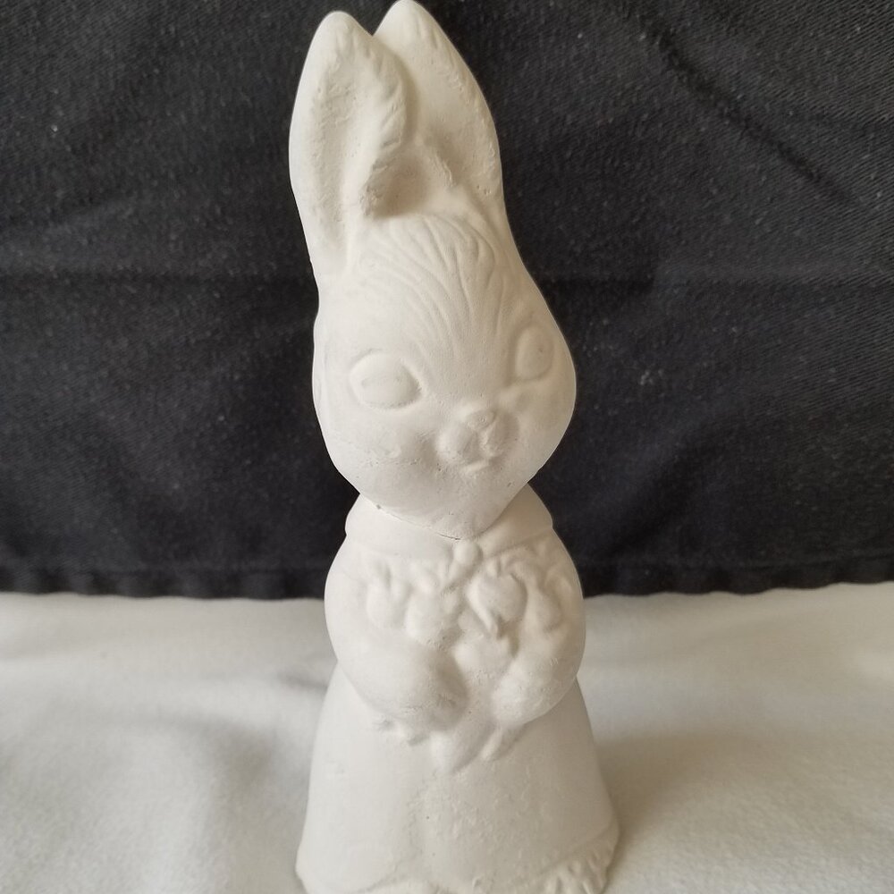 Vintage Ready To Paint 7" Plaster Mother Bunny Rabbit Unpainted